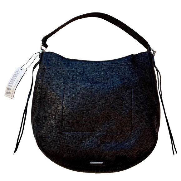 Rebecca Minkoff NWT - Black Leather Hobo with Whipstitch - Picture 3 of 11